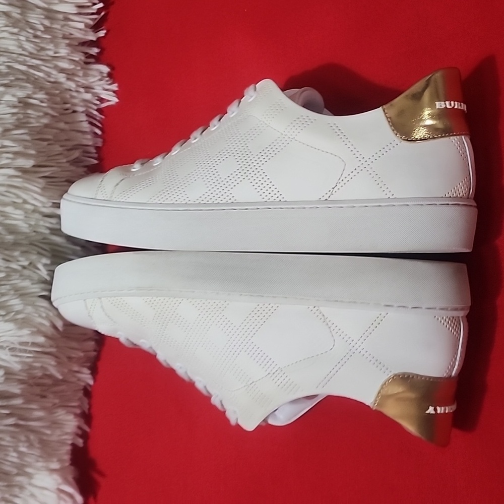 Burberry White Westford Check Sneakers - Picture 7 of 12